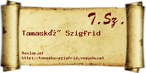 Tamaskó Szigfrid névjegykártya